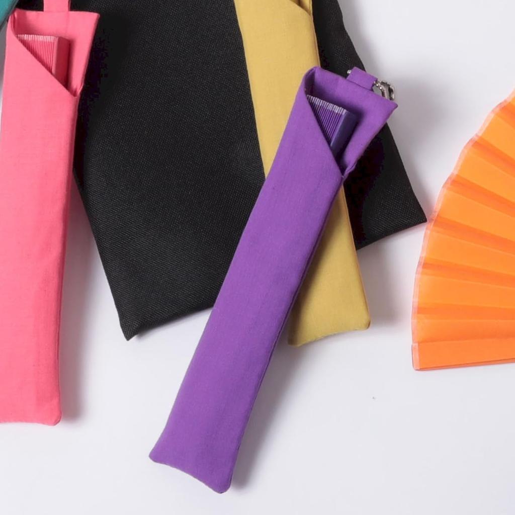 Nishikawa Shouroku Shoten Mini Folding Fan for Summer, with Fan Bag, Women's Fashion Fan, Craft, Purple