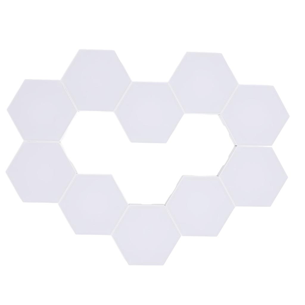 10 Set Hex Light Panels Wall Mounted WiFi Cool Music Sync RGB LED Lights APP Remote Control for Gaming