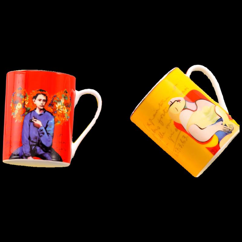 Picasso Style Ceramic Couple Mug