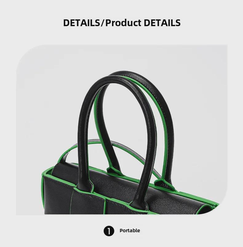 Korean Genuine Leather Woven Handbag - Stylish, High-End Crossbody & Tote for Women