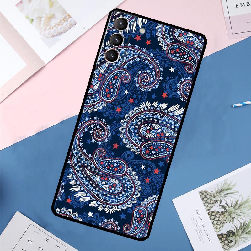 Paisley Pattern Case For Samsung Galaxy S24 Ultra S21 S22 S23 S25 Ultra S9 S10 Plus S20 FE S25 FE Back Cover