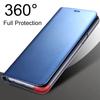 Apple iPhone 17 16 15 14 13 12 11 Pro Max İçin Lüks Ayna Kapaklı Kılıf iPhone 16E Air XS Max XR X iPhone 7 8 Plus SE 2022 2020 İçin Deri Telefon Kılıfı