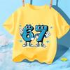 Kids 67 Themed Colorful Print TShirt Soft Cotton Fabric Breathable and Comfortable Ideal for Toddlers and Childrendf0317