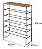 Yamazaki Tower Shoe Rack with 6 W66 x D25 x Shoe with Product 3370 Top, Tiers, Black, Approx. H87cm, Storage, Hooks, Number
