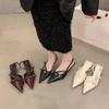 High Heels Neue Schuhmodelle Retro Spitzschuh Dünne Absätze Zehenwickel Einzelne Schuhe und Sandalen