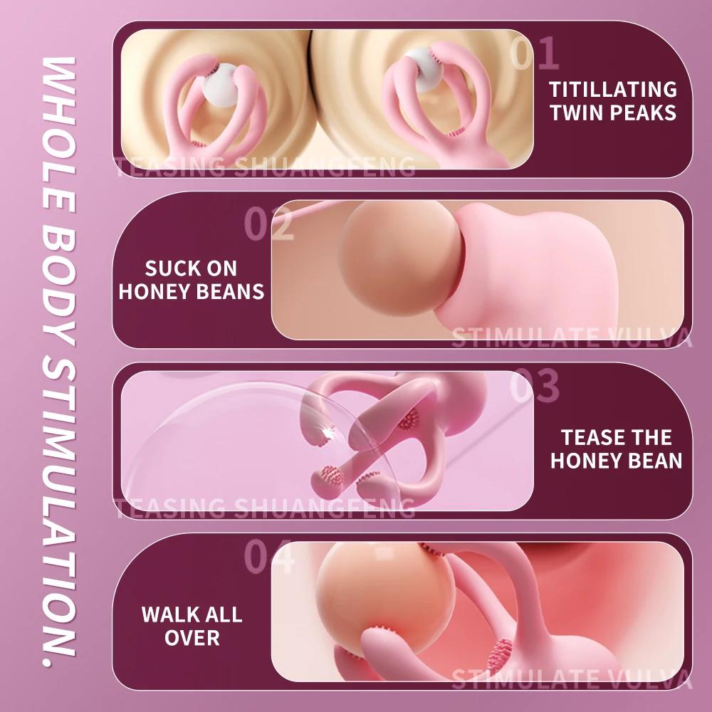 Nipple Clamp Vibrator for Women Breast Massage Clitoris Ctimulator Enhancer Nipple Sucking Stimulator Sex Toys Female Adult Toys