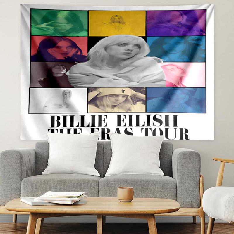 Billie Eilish Print Tapestry, Lightweight Wall Hanging, for Bedroom, Dorm, Living Room, Home Art Decor, Birthday Christmas Gift for Friends