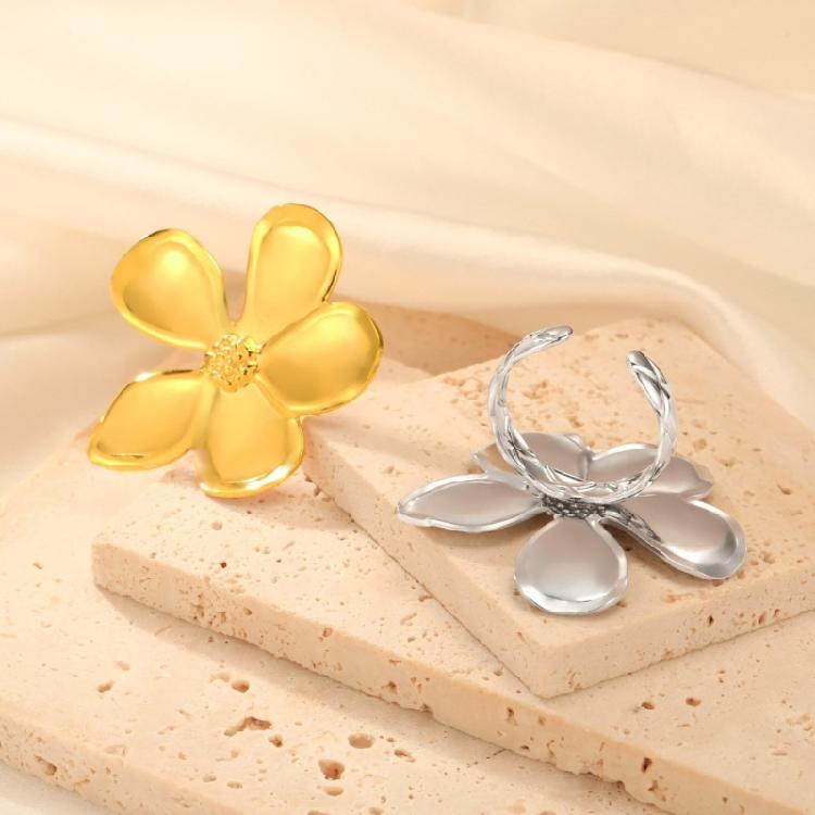 Opening Rings Flower Rings Hand Jewelry Fashion Rings Stainless Steel Adjustable Rings Suitable for Fashion Enthusiasts
