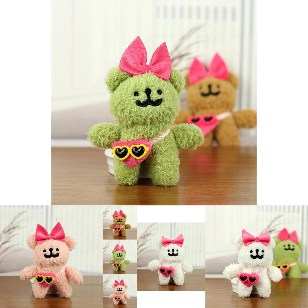 Adorable Plush Dog Keychain Accessory With Cute Glasses For Backpack Decoration