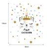 Golden Crown Unicorn Wall Sticker Modern Mural Home Decoration Art Rooms PVC for Kids Pattern Single-piece Package