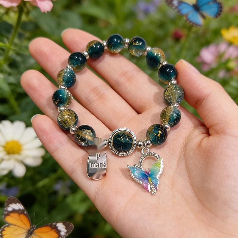 Summer Special Two-Tone Glass Beads Floral Bracelet – Luxurious & Soft Design for Women and Students