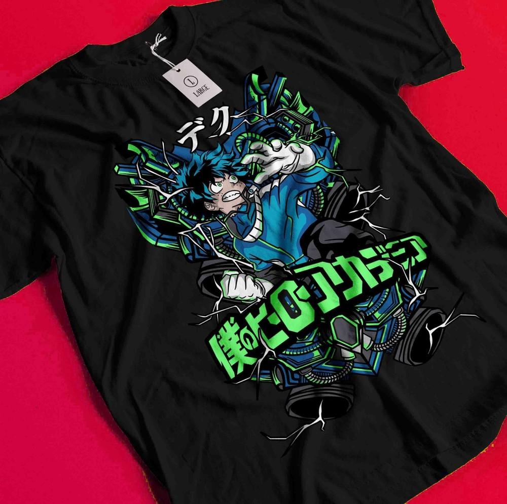 

Deku T-shirt My Hero Academia Japanese Manga Anime Midoriya Dabi Shoto Shirt BB688 S