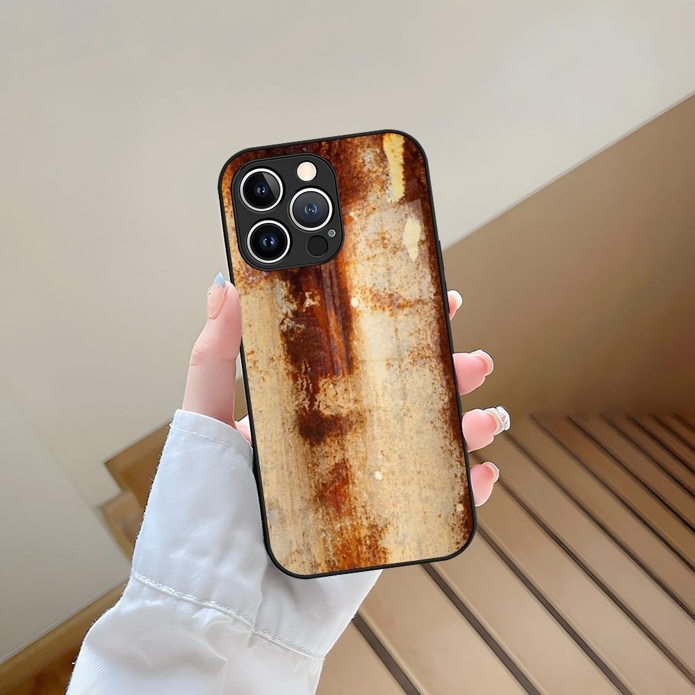 Phone Case Tempered Glass For IPhone 13 17 15 16 14 12 11 Pro Max Plus Mini XR XS SE2020 Coque Vintage Industrial Style Rusty Pa