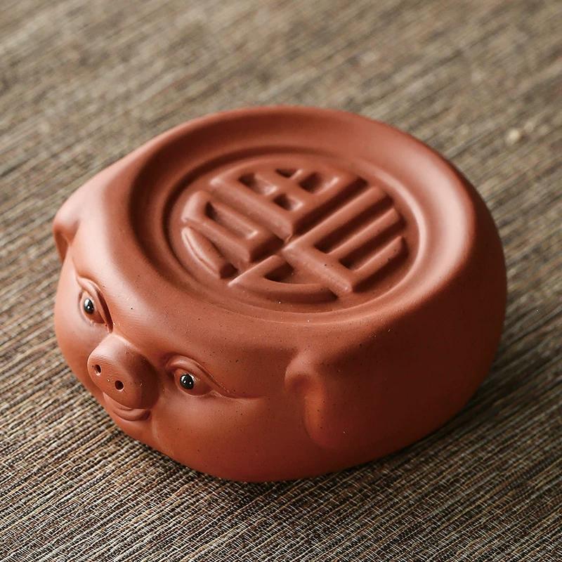 

Purple Clay Tea Pet Piggy Teapot Cover Mat Cute Tea Play Household Desktop Ornament Tea Ceremony Accessories Ornament 7.5x6.5x2.5cm красный