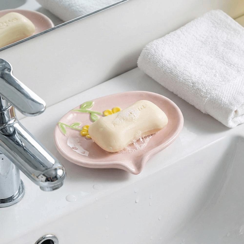Non Perforated Ceramic Soap Box Delicate Soap Storage Tray Bathroom Organizer Soap Dish Home Decor
