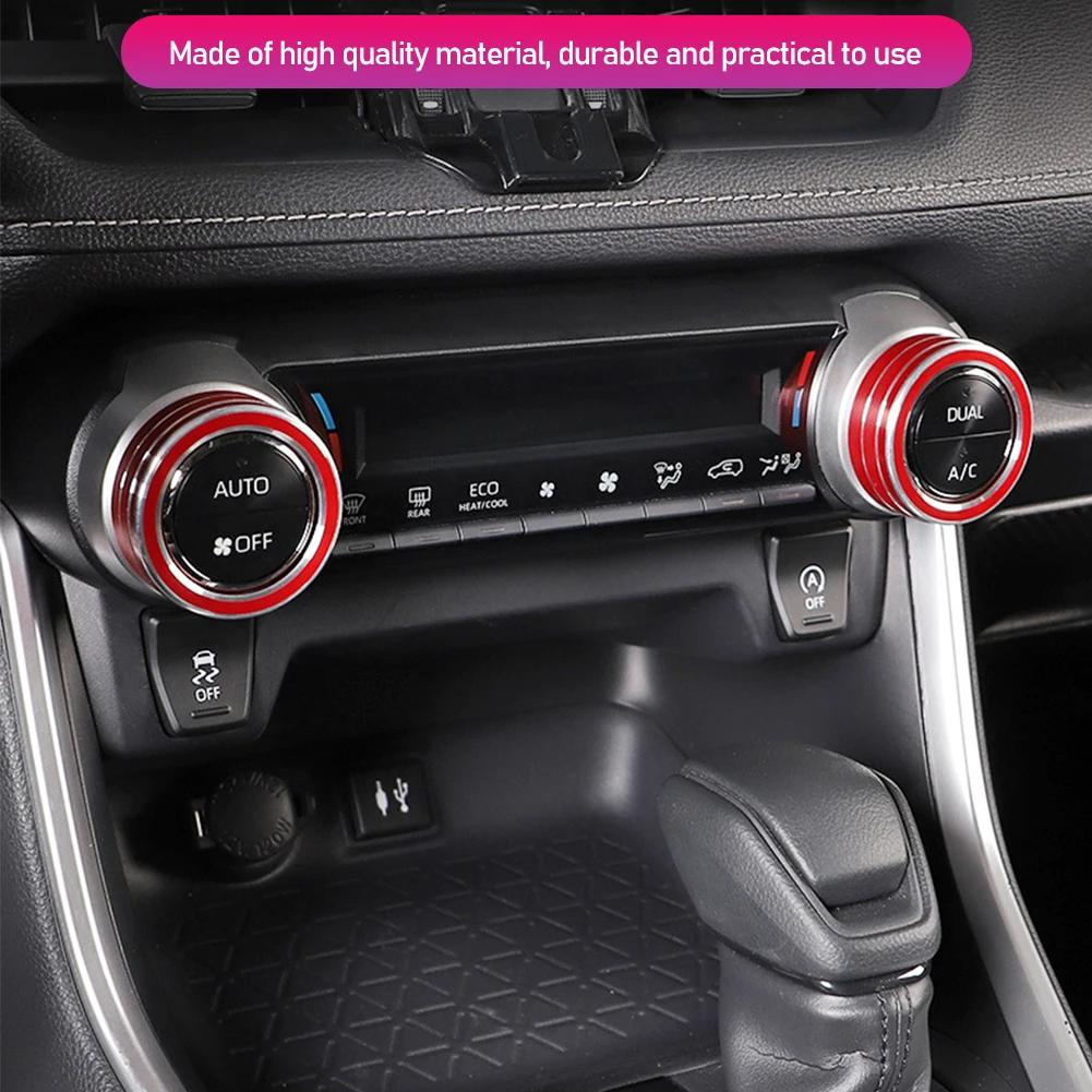2 Stück Auto AC Klimaregelungsknopf Zierblende Abdeckung für Toyota RAV4 2019 2020 2024 Autozubehör Auto AC Regelknopf Abdeckung