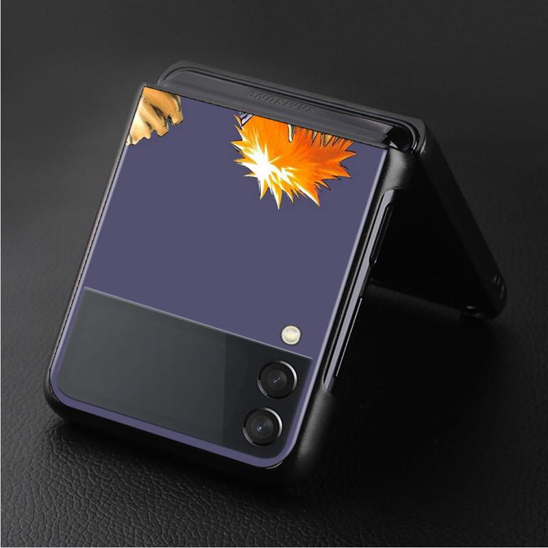 Japanische Comics Bleach Kurosaki Ichigo Hülle für Samsung Galaxy Z Flip 4 Z Flip3 5g Hülle für Galaxy Z Flip Pc Hard Phone Shell