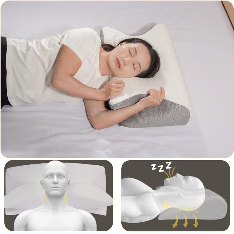 Cross-Border Slow-Rebound Memory Foam Ox Horn Neck Support Pillow