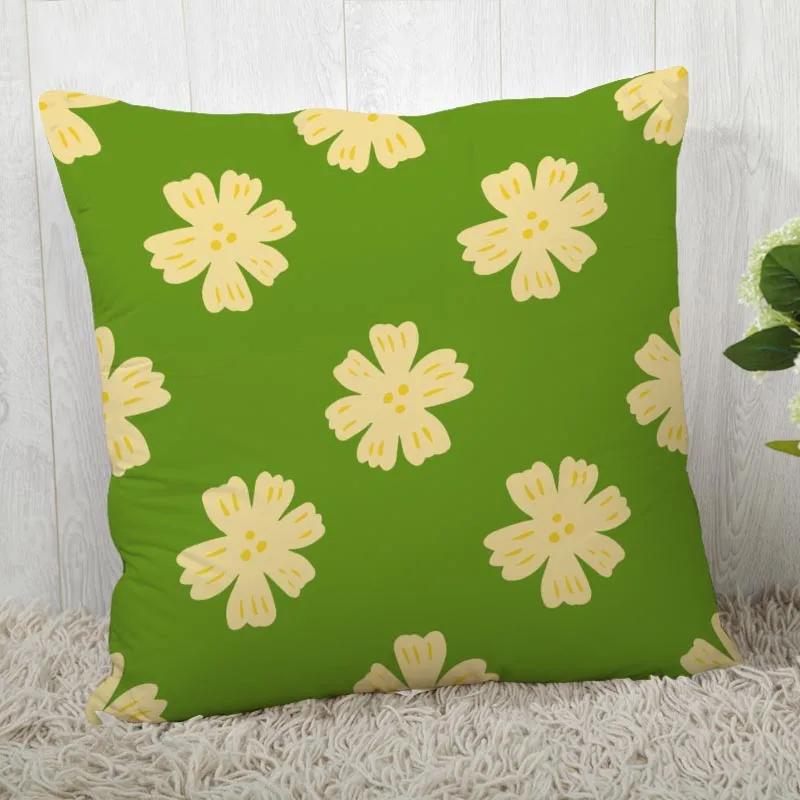 Chamomile Pillowcase Sofa Car Waist Throw Pillow Case Home Decoration Ins Style Flower Landscape Cushion Cover