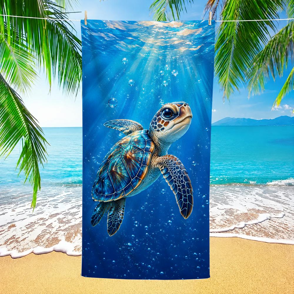 1pc Beach Turtle Animal Towel Beach Towel Quick Dry Absorbent Bath Towel For Swimming Gym Camping Outdoor Sunbathing