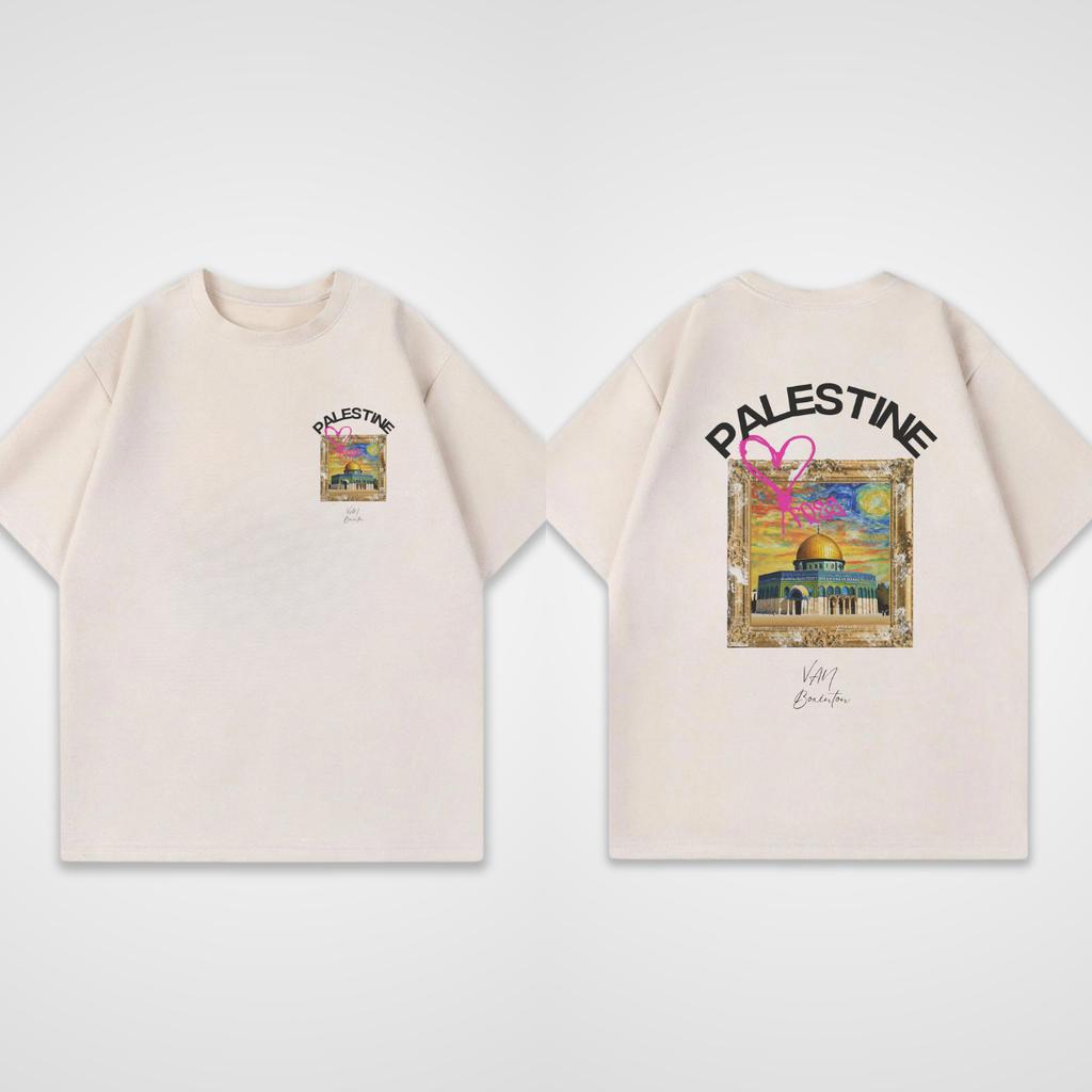 Summer Cotton Palestine Oversized T-Shirt Men Women Casual Loose High Quality Fashion Female Male Short Sleeve Round Neck Top Clothing