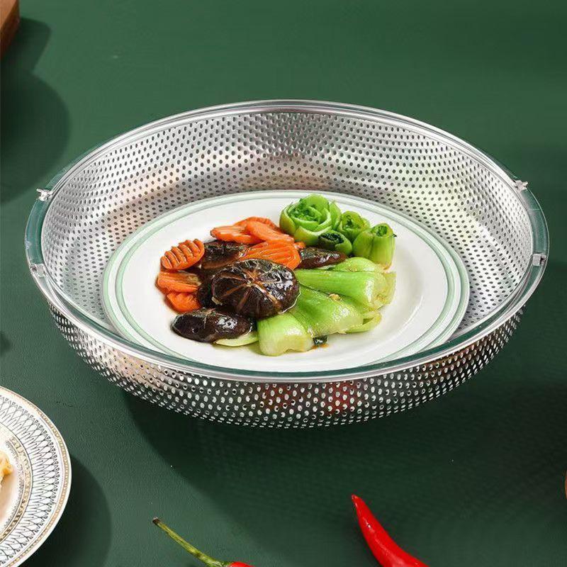 22.5/25.5Cm Stainless Steel Food Steamer Basket Pressure Cooker Steamer Basket With Handle Steaming Grid Drainer Cooking Utensil