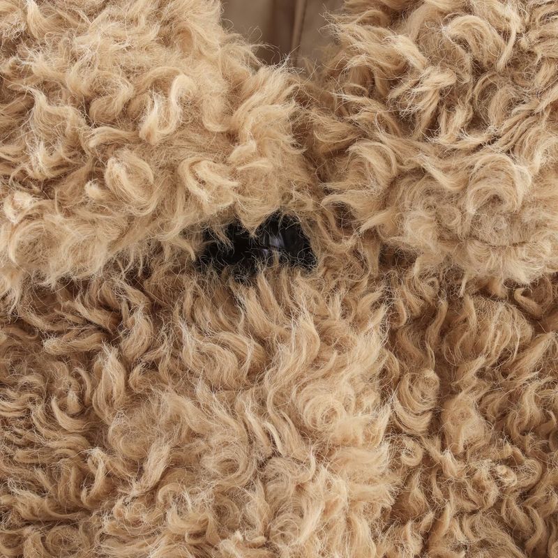 Kaslead New Women Clothes Western Style Fashion Simple Sweet Curly Wool Coat