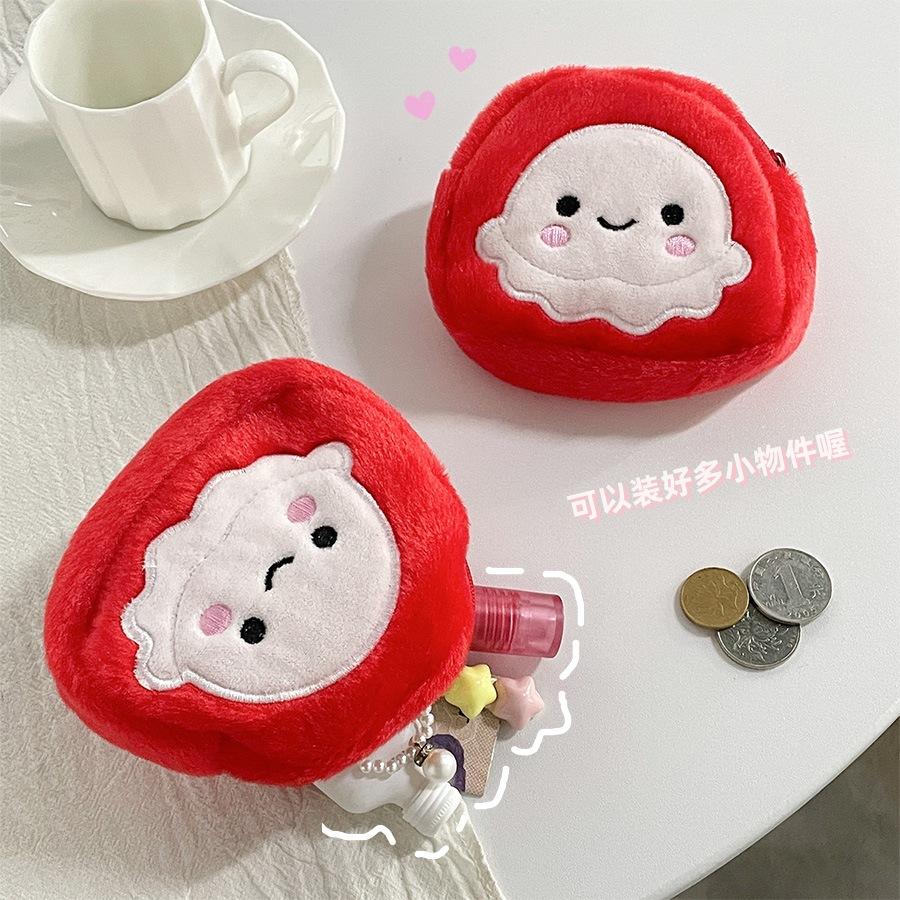 New Marine Animal Octopus Coin Purse Cute Plush Pendant Lipstick Storage Bag Carteras Para Mujer