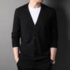 Men's V-Neck Sweater Cardigan Autumn Winter Soft Simple Knitwear Jacket Fashion Casual Versatile Trend Menswear