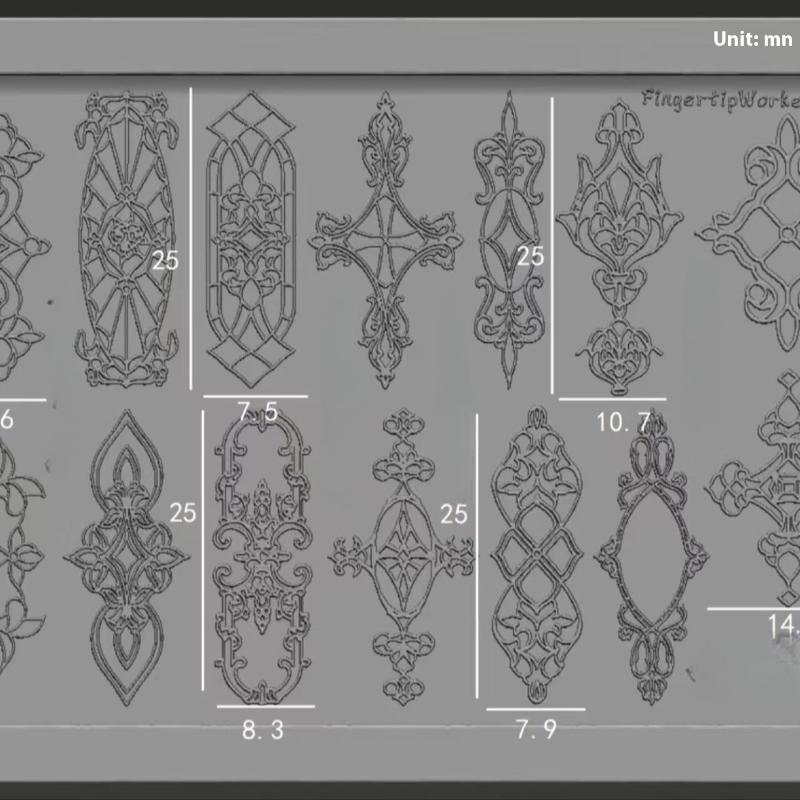 Baroque Heart French Necklace Gemstone Photo Frame 3D Acrylic Nail Mold Nail Decorations Diy Silicone Nail Nails Products