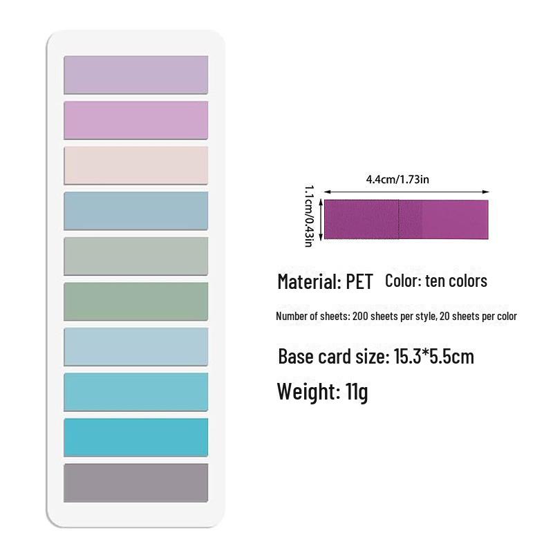 Morandi Translucent PET Index Stickers - Vanilla Autumn Series, Writable Sticky Notes & Markers