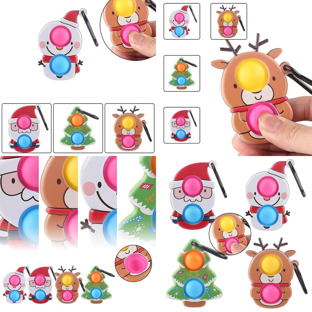 Lovely Double-sided Christmas Pop It Sensory Fidget Toy For Stress Relief And Fun