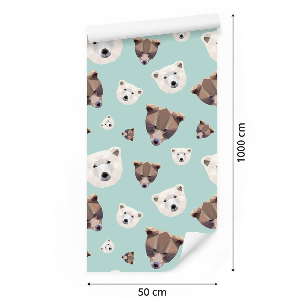 Geometric bears wallpaper for living room and bedroom 50x1000