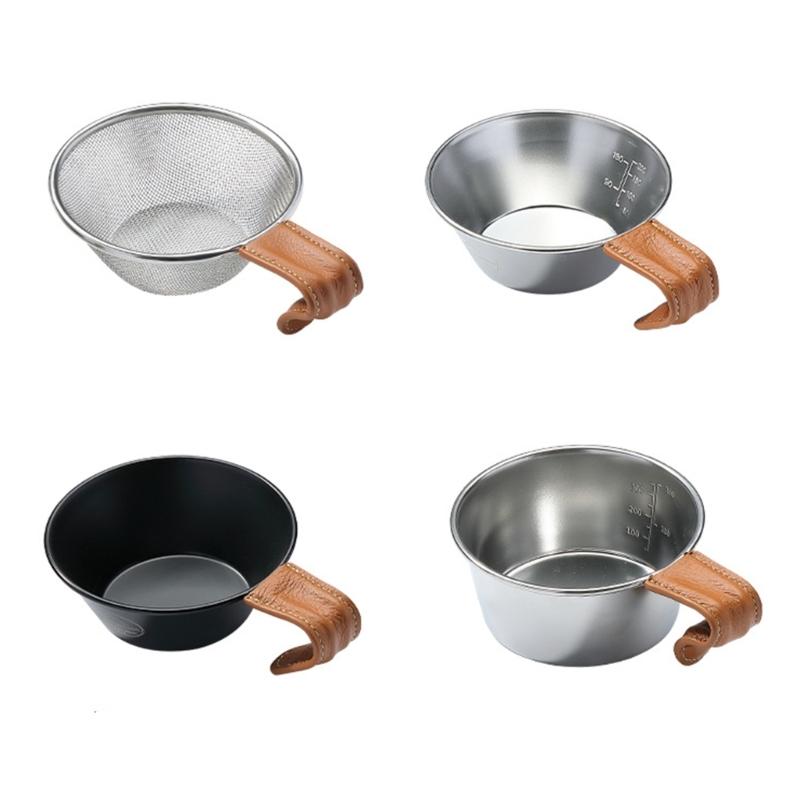 PU Leather Camping Mugs Handle Protectors Cup Handle Wrap Sleeve Camping Bowl Cup Handle Guard Picnics Bowl Handle Cover