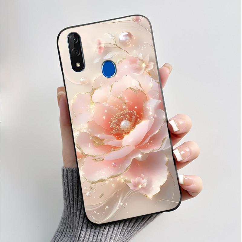 Printing Pattern Case For ZTE Blade V10 Fundas Shockproof Coque Capa Soft Silicone Black Shell Cover Cute Flower Cartoon Casing