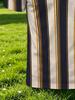 Men's Outdoor Polo Shirt, Available in Multiple Sizes. Men's Short-sleeve Polo with Navy, Yellow, and White Vertical Stripes, White Lapel. Men's Top