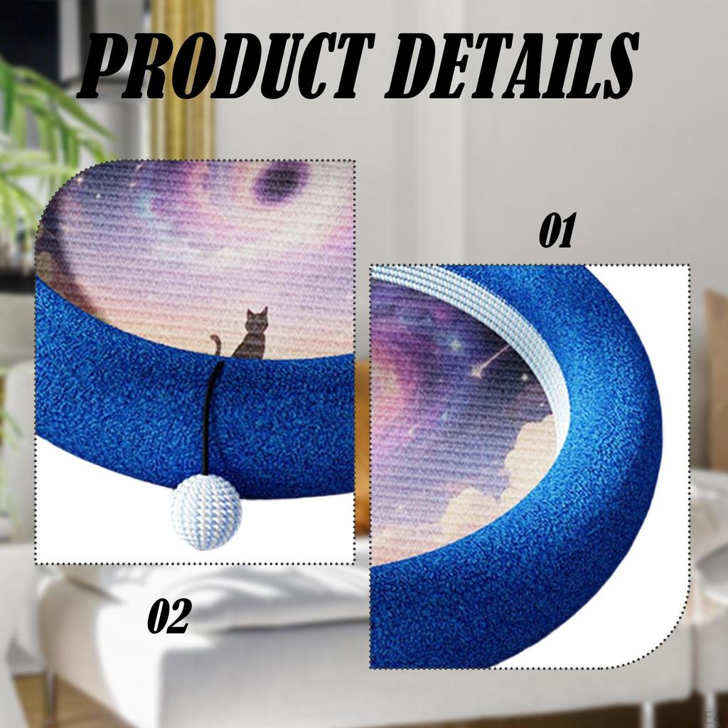 Cat Bed, Scratching Board, Lounger, Claw Care Toy with Flannel And Non-slip Bottom for Pets,