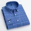 New Cotton Oxford Plaid Shirts Men Casual Spring Autumn Checked Long Sleeve Shirt For Man Iron Free