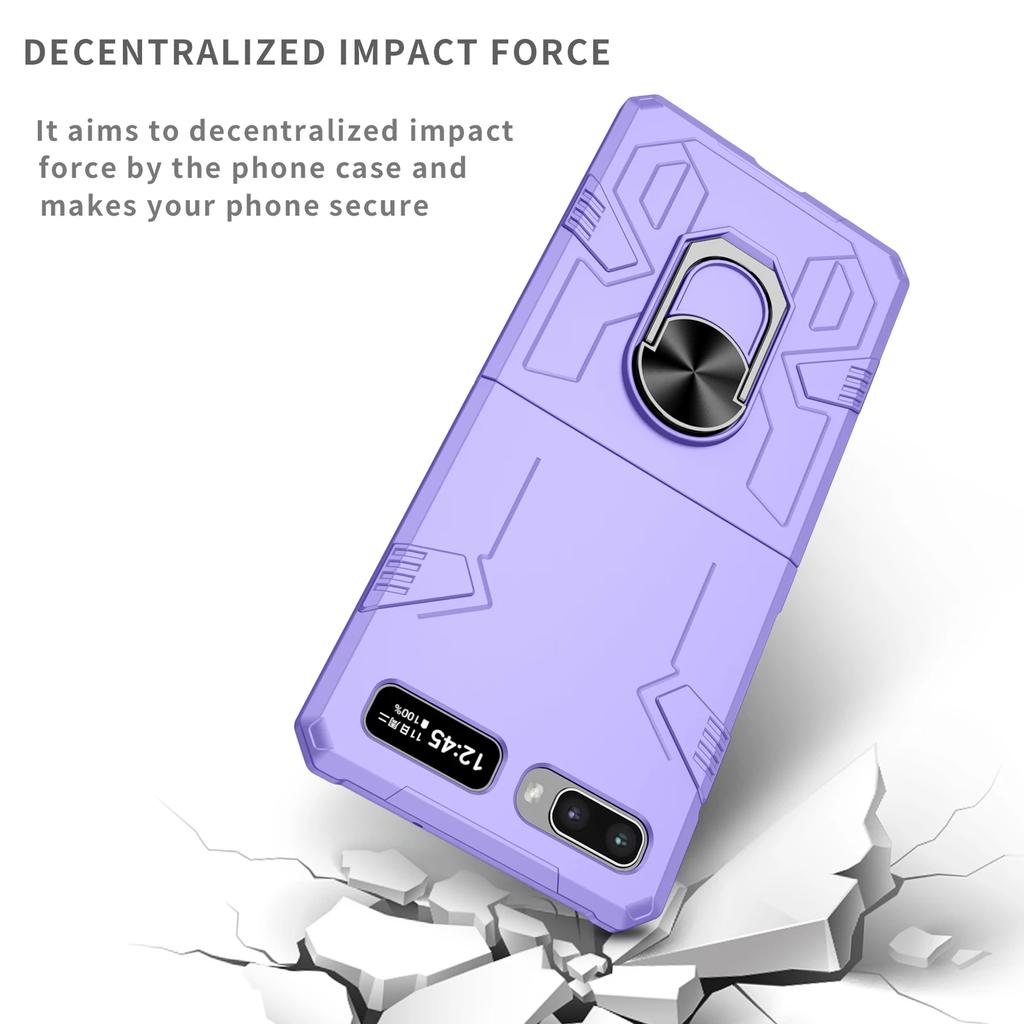 Anti-Drop Finger Ring Folding Coque Case for Samsung Galaxy Z Flip 3 5 2 Flip5 Flip2 Flip4 Flip 4 Flip3 5G Hard Cover Fundas
