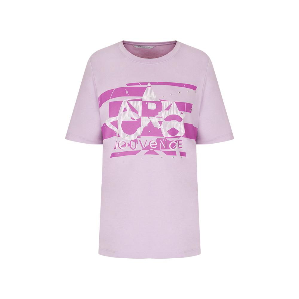 Crocodile Lady Graphic Round T-Shirt_Clemts102 Violet(Vi)/090