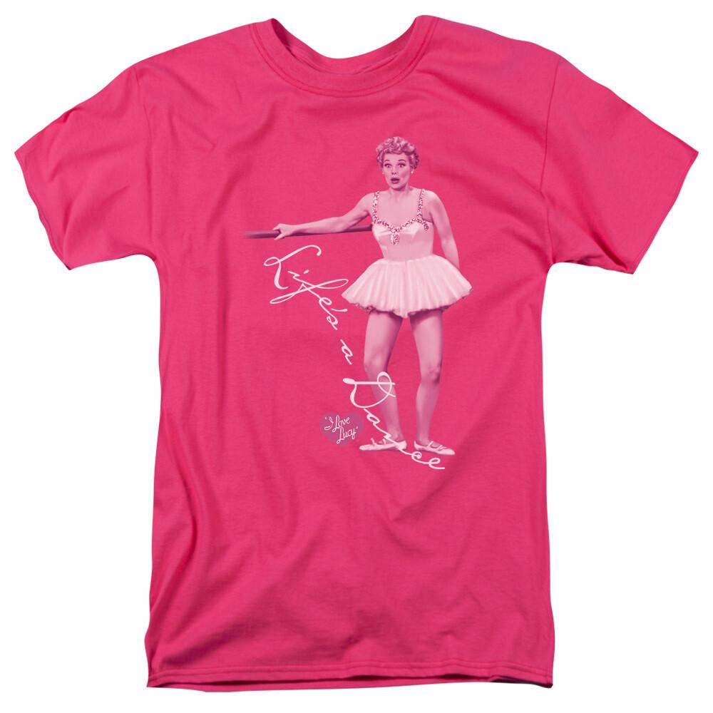 I Love Lucy Lifes a Big Dance T Shirt Mens Licensed Classic TV Show Hot Pink S