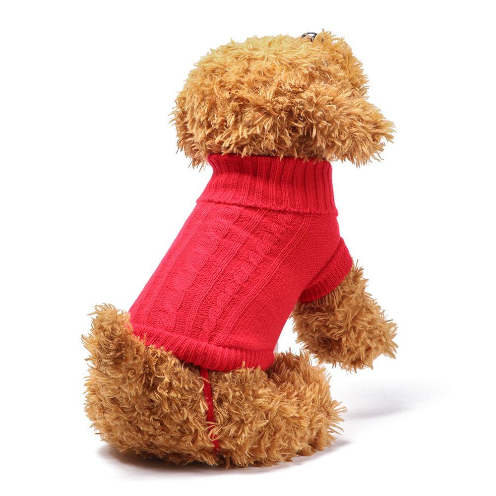 Niedliche Welpenkostüme Winterbekleidung Haustier-Hoodie Mantel Geschirr Weste Gestrickter Haustierpullover Hundepullover