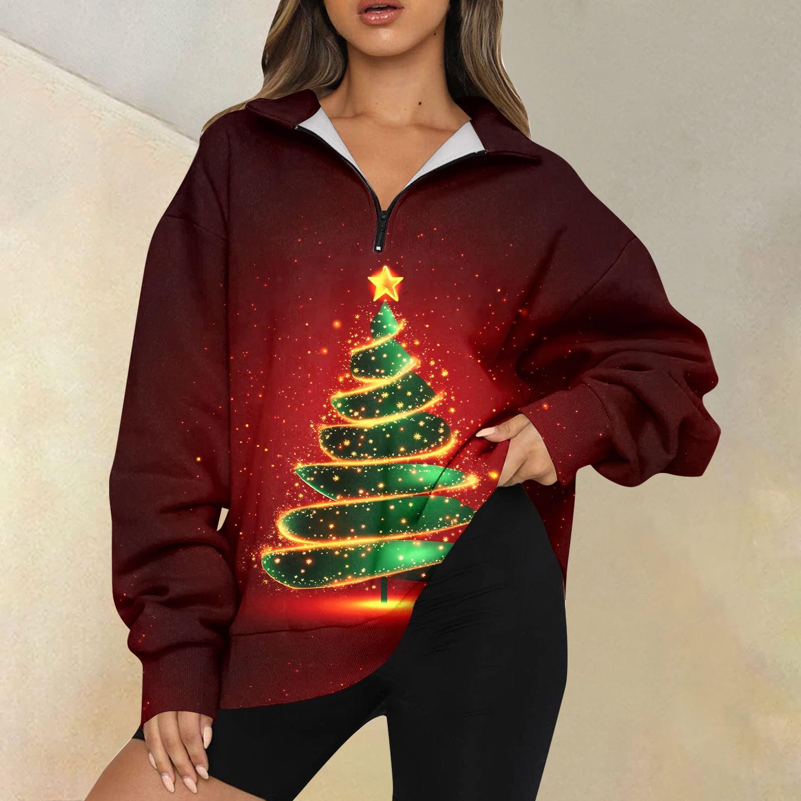 

Женская повседневная мода с длинным рукавом и принтом, свободный свитшот на молнии L винный