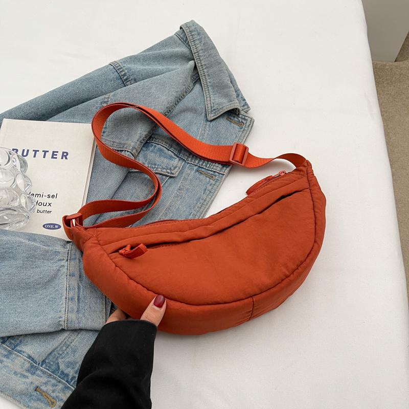 

Женская мягкая тканевая сумка через плечо, однотонная студенческая сумка-хобо 2024, зимняя повседневная сумка Y2k, сумки через плечо оранжевый