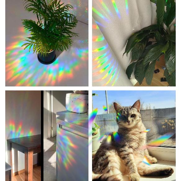 Rainbow Window Stickers, 18 Pcs Prism Window Cling for Windows Bird Deterrent, Sun Catcher Sticker (2 Sheets)