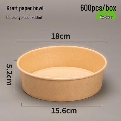 900ml Disposable Kraft Paper Salad & Food Bowls