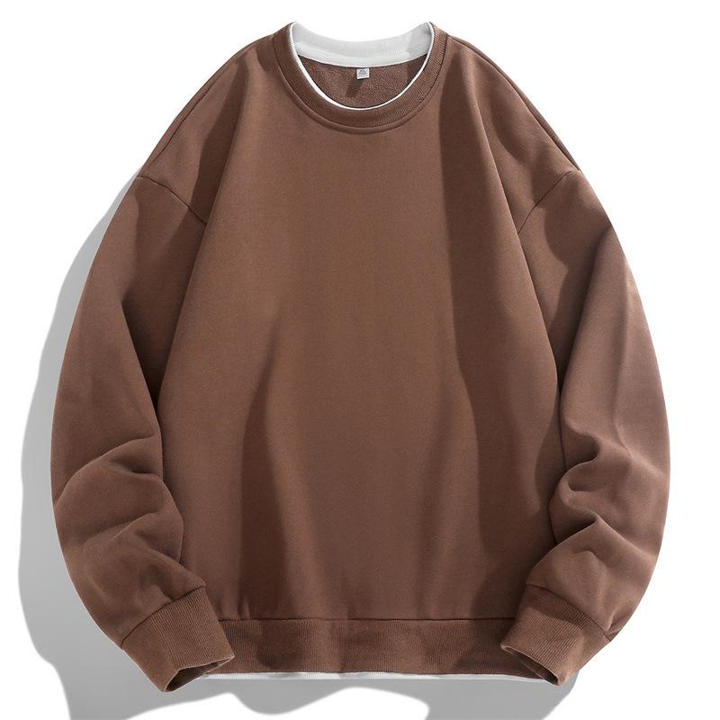 Men's Autumn Long-Sleeve Heavyweight Fake Two-Piece Sweatshirt