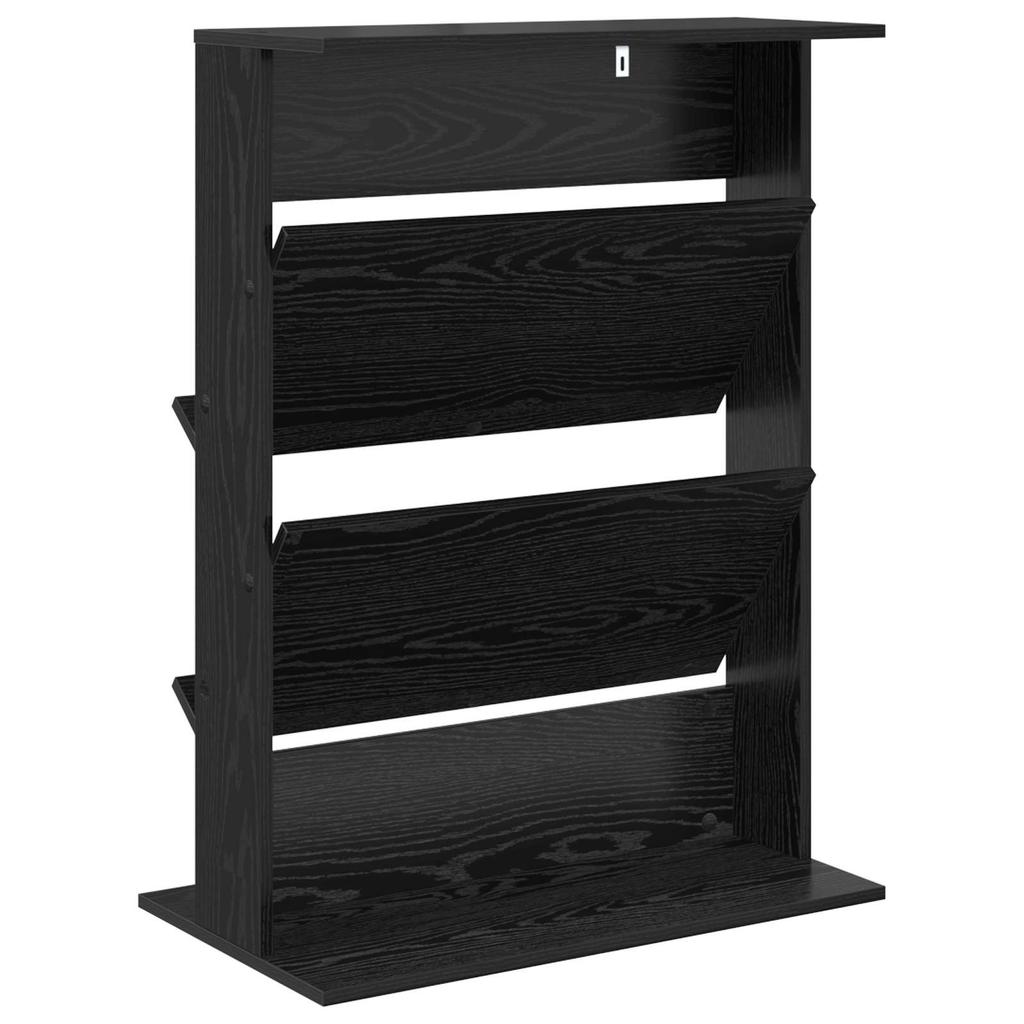 Magazine Rack Black Oak Effect 70 x 41 x 96 cm Engineered Wood