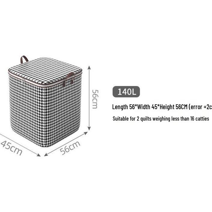 Houndstooth Quilt Storage Bag: Wardrobe Organizer Dustproof Container