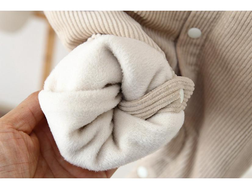 2025 Winter Korean Style Baby Overalls: Dark Snap, Fleece-Lined, Ages 0-3